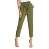 Primavera y Verano 2022 Amazon ebay AliExpress wish Pantalones Casuales de Cintura Alta con Pliegues y Cinturón hasta el Tobillo para Mujer Europea y Americana