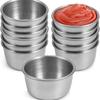 Taza para salsa redonda de acero inoxidable 304 transfronteriza, tazón para mermelada con tapa, plato para aderezos portátil, 50/70 ml, taza para salsa para mojar