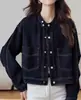 Novo Estilo Tridimensional Gola Redonda Bolso Grande Moda Combinada com Clássico Jaqueta Jeans Camada Superior Azul Escuro Outro Algodão