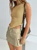 Europeu e Americano Verão 2024 Novo American Spice Girls Branco Caractere I Base Camisola Feminina de Verão Roupa Íntima Roupa Externa