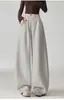 Nova Coleção de Outono 2026: Calça esportiva de corte solto, minimalista, com perna curva para mulheres, cintura alta, modeladora e calça de moletom casual de perna larga