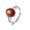 Anillo de la suerte de jade hetiano de plata S925 para mujer, estilo étnico retro, joyería bilateral para dedo índice Seiko Xiangyun