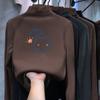Camisa de veludo infantil com gola semi-alta, outono e inverno, nova camiseta para meninos, grande, infantil, quente, interior, casual, top da moda