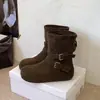 Botas Birkenstock de Peluche Jialuoya con Suela Gruesa para Mujer Otoño/Invierno Nuevo Estilo Moda Versátil Ligeras que Aumentan la Altura Casual de Tobillo Tendencia