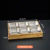 Creativo Plato de Nueve Compartimentos para Restaurantes Comerciales de Hot Pot, Restaurantes de Barbacoa, Bandejas de Carne y Verduras, Bandejas de Madera de Bambú, Platos Divididos