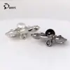 Botones Metálicos con Diamantes y Perlas, Botones de Vidrio con Forma de Flor, Accesorios en Stock para Venta al por Mayor, Botones de Perla Cosidos a Mano con Diamantes