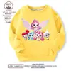 2026 Moletom Feminino Estilo Cartoon Maravilhoso e Fofo, Manga Longa Outono/Inverno, Gola Redonda, Blusa Estampada, Estilo Casual Infantil