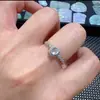 Anillo de Calcedonia Hielo de Jade Nicho Lujo Ligero Moderno Simple Versátil Anillo Abierto Regalo para Novia Venta Directa de Fábrica