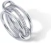 Anillo de Luz de Zirconia Incrustada en Oro Real Chapado en Cobre Transfronterizo Europeo y Americano Lujo Ligero Sensación de Alta Gama Anillo para el Dedo Joyería de Mano Versátil Fabricante Venta al por Mayor en Stock