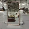 Espelho com Moldura de Madeira Vintage para Quarto, Uso Doméstico, Tirar Fotos, Autoportante, Montado na Parede, Espelho de Vestir Retrô, Especial para Lojas de Roupas, Espelho de Chão
