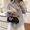Bolso de Concha Incrustado con Perlas Estilo Celebridad de Internet 2025 Nuevo de Primavera Bolso de Mano de Moda Texturizado Bolso de Hombro para Mujer