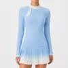 Traje de Falda de Tenis Transfronterizo Europeo y Americano para Mujer Traje de Falda de Tenis de Golf Ropa Deportiva Casual para Bádminton Yoga