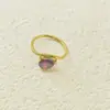 Anel de Moda Gota d'Água com Zircônia Europeu e Americano Anel de Aço Titânio com Design Personalizado de Luxo Leve Japonês e Coreano Joia de Mão Feminina Não Desbota Atacado