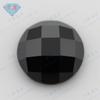 Colgante de cara de tortuga plana y redonda con gema Huagang, piedra negra desnuda, circonita negra, joyería DIY
