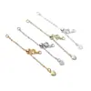Cadena de Extensión de Perlas Ajustable de Oro Real 18K que Conserva el Color, Cadena de Cola con Colgante de Corazón, Accesorios DIY de Cadena Extendida