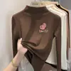 Y2027# Camiseta Base Interna para Meninos e Meninas Roupas de Outono Jaqueta Quente de Inverno Camiseta de Manga Longa Meia-gola