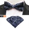 Yongfeng fornecimento em estoque nova moda gravata borboleta mais lenço de bolso terno noivo padrinho casamento gravata borboleta
