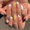 Piezas Populares de Uñas para Comercio Exterior, Colección Floral Fresca Estilo Europeo y Americano, Uñas Francesas Largas Almendradas, Uñas Postizas al por Mayor