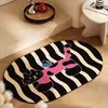 Alfombrilla de baño ovalada absorbente de tierra de diatomeas con forma de Dachshund, alfombrilla de baño antideslizante, felpudo para la entrada del baño, alfombra estampada