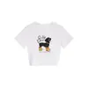 Camiseta Feminina de Manga Curta Estilo Americano Garota Picante, Novo Modelo de Verão com Estampa Única de Letras de Cachorrinho, Top Versátil de Corte Justo