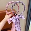 Tiara de Laço Kuromi Kidsren's Faixa de Cabelo Fofa para Meninas Lenço de Seda Faixa de Cabelo Trançada Tiara Dentada Acessórios de Cabelo para Meninas Personalização