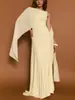 Vestido de noche de Amazon transfronterizo europeo y americano de primavera/verano para mujer, nuevo, de alta gama, elegante, con hombros descubiertos, con cintas y bajo irregular