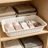 Caixa de armazenamento Cesta de Armazenamento Trançada de Rattan Sintético Cesta de Armazenamento para Utensílios de Cozinha Banheiro Empilhável Multifuncional Desktop Rattan