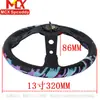 Modificación de Coche Transfronteriza Volante de Cuero Genuino de 13 pulgadas con Bordado Cóncavo Grande, Volante Universal para Competición de Carreras 320mm