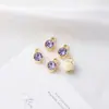 Chapado con Tachuelas de Diamante Piedra de Estrella Colorida Piedra de la Suerte Joyería de Piedra de Nacimiento Accesorios Colgante de Collar DIY Pendientes