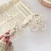 Té Blanco Moonlight~ Pasador de Flor de Perla Estilo Coreano para Mujer, Elegante Pasador para Recogido, Pinza de Tiburón Accesorios para el Cabello