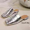 Pantuflas cuadradas europeas y americanas, zapatos elegantes de moda para mujer, novedad de verano 2026, tacón grueso, cómodos, versátiles, retro, talla grande, comercio exterior