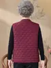Roupas de outono e inverno para meia-idade e idosos jaqueta avó gola alta bordada colete sem mangas com veludo extra roupas capa feminina