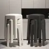 Banqueta de plástico para uso doméstico, espessa e resistente, empilhável, banqueta quadrada com assento macio acolchoado, moderna e simples, banco antiderrapante para mesa de jantar, banqueta alta