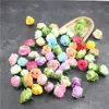 Flores de simulación capullos de té pequeños flores pequeñas cabezas de flores bodas flores artificiales flores de seda hecho a mano DIY flores decorativas cortinas de cuentas cuentas de hilo