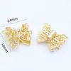 Acessórios de Borboleta com Zircônia Microincrustada que Preserva a Cor, Contas Espaçadoras de Borboleta Tridimensional com Furo Passante, Acessórios para Joias Artesanais de Pulseira e Colar
