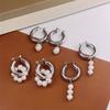 Brincos Coreanos Dongdaemun Femininos Simples Versátil Retrô Elegante Brincos de Pérola de Água Doce Tarraxas Brincos Estilo Frio