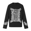 Yidao Vintage Outono Nova Chegada Retro Americano Textura Visual Estilo Palácio Cardigan Estampado Camiseta de Manga Longa