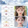 Adesivos de Tatuagem Infantis Estilo Antigo à Prova d'Água e Duradouros Adesivos para Sobrancelhas Flor Kids Face Maquiagem Fofa Maquiagem para Apresentação de Palco