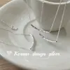 Joyería de Diseño Ins de Nicho Nuevo Coreano Collar de Nudo de Bambú Simple de Plata de Ley S925 con un Estilo Minimalista Único Que Es Versátil