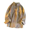 Camisa de Cuadros para Hombre de Manga Larga Otoño ins Moda Estilo Japonés Vintage Camisa Polo Duffy Atractivo Holgada Talla Grande Chaqueta de Trabajo