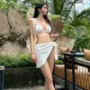 Biquíni de Três Peças Oito Cores para Mulheres, Emagrecedor, Roupa de Banho para Férias na Praia, Sexy, Estilo Puro Desejo, Biquíni Hot Girl para Mulheres