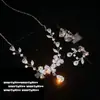 Luz de Joyería Lujo Flor Agrupada Gota de Rocío Borla Flor Enredadera Mariposa Collar Totalmente Diamantado Juego de Pendientes de Pétalos