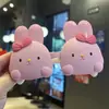 Óculos de Sol Polarizados Infantis com Tampa Flip de Novo Estilo, Óculos de Sol de Silicone de Coelhinho Fofo, Óculos de Menina com Laço de Coelhinho