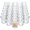 80105 Portavelas de Vidrio Taza para Velas 350ml Taza para Velas de Aromaterapia Transparente Fondo Curvo Frasco para Velas Portavelas Taza de Aromaterapia