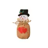 Nuevos Suministros para Decoración Navideña Bolsa de Manzana de Lino Caricatura Hombre Mayor Tridimensional Muñeco de Nieve Bolsa de Regalo para Niños Bolsa de Dulces