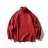 Suéter de punto de cuello alto con media cremallera estilo retro americano Old Money para hombre y mujer, suéter casual de color liso para otoño, para parejas