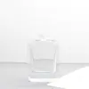 Atacado Frasco de Perfume Quadrado de Vidro Branco Cristalino 50ml, Frasco Borrifador Transparente Recarregável, Frasco Cosmético Vazio com Tampa de Encaixe