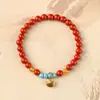 Loja de Fábrica Autêntico Pulseira de Cinábrio Natural Turquesa Contas do Zodíaco do Ano da Serpente Pulseira da Sorte para Mulheres Pode Ser Enviada em Nome de Outros