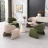 Juego de Mesa y Sillas para Negociación en Oficina de Ventas para Reuniones de Negocios, Estilo Minimalista de Lujo Ligero Nórdico, Una Mesa y Cuatro Sillas, Popular en Salones de Belleza