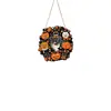 Decorações de Halloween de madeira com anel oco para pendurar, abóbora, teia de aranha, casa mágica, atmosfera festiva, itens decorativos